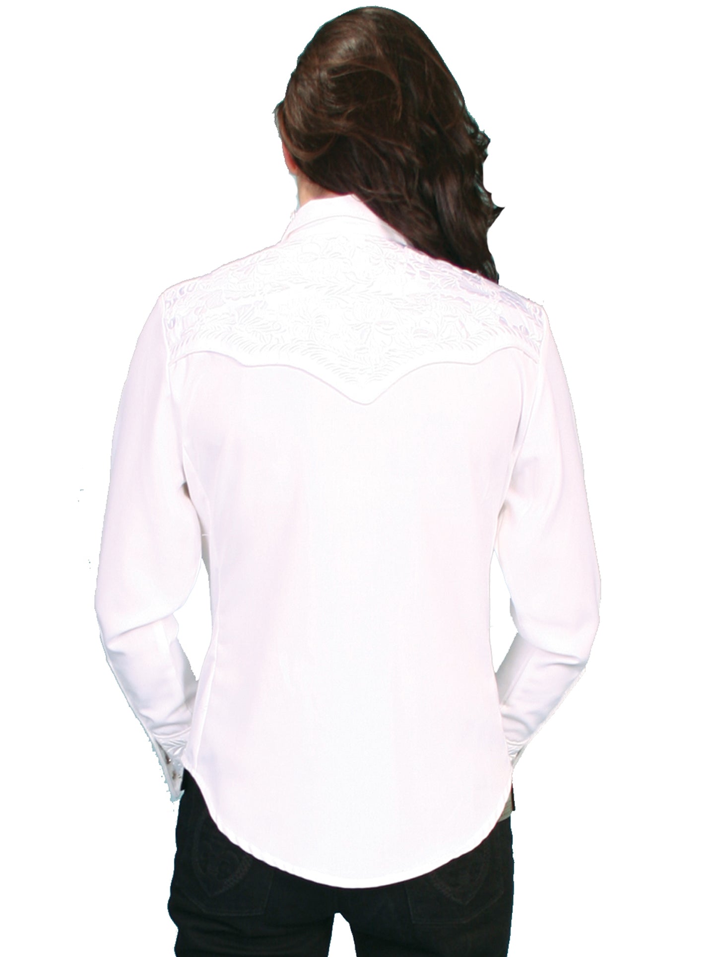 Scully Ladies Floral Tooled Embroidered Top