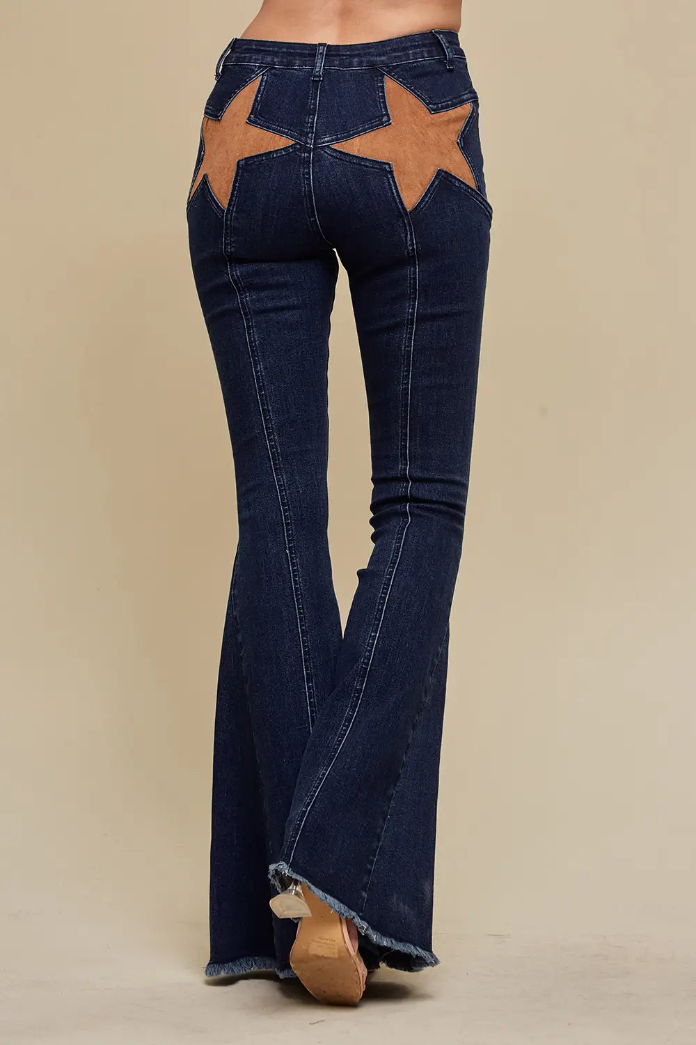 Suede Star Flared Denim Jeans – Nuevo Rancho