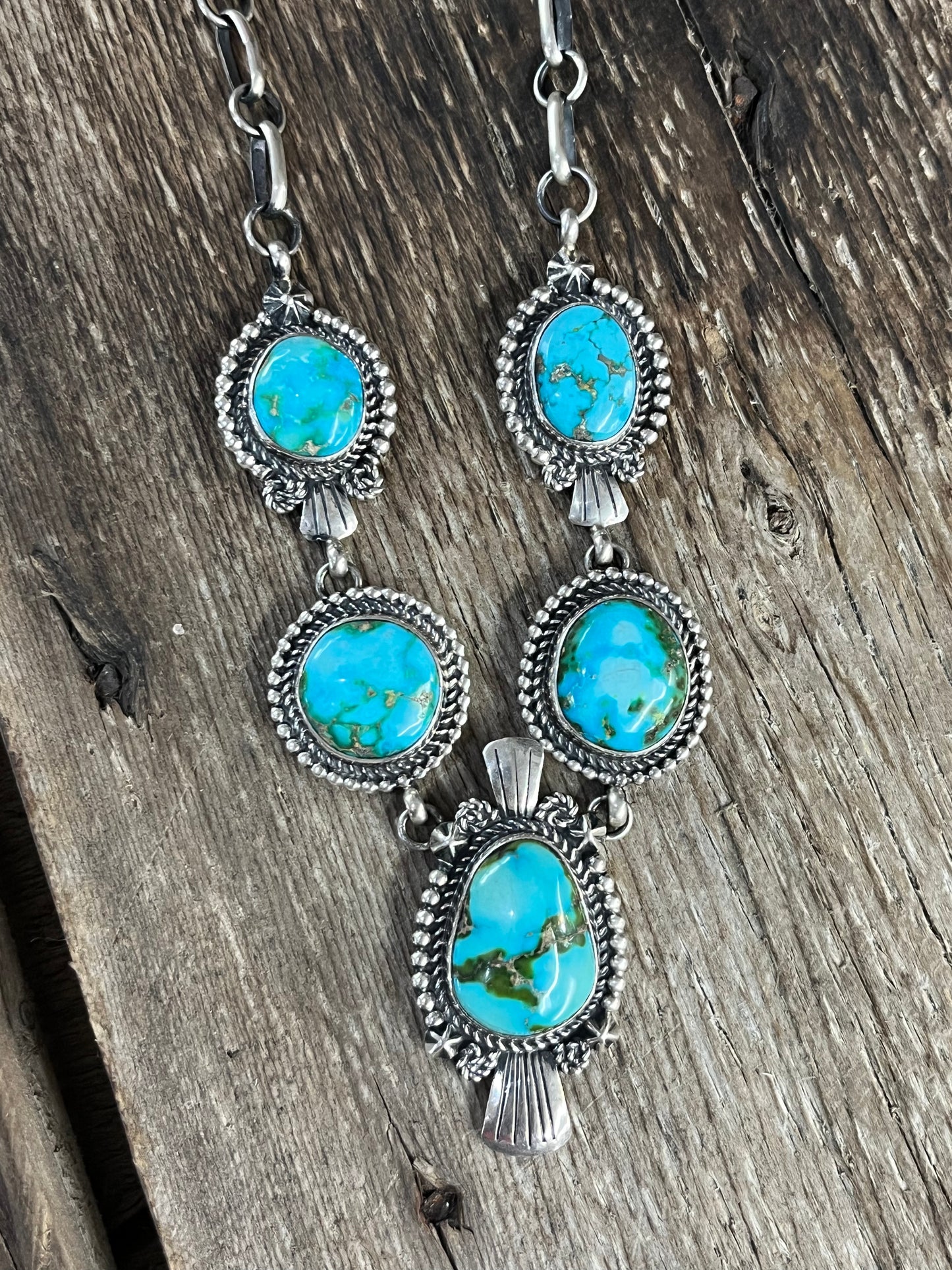 Sonoran Rose Turquoise 5 Stone Necklace
