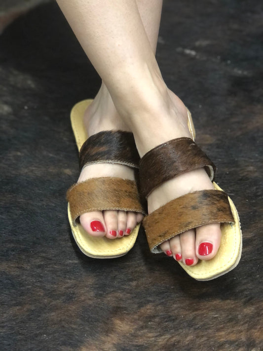 Brindle Cowhide Sandals