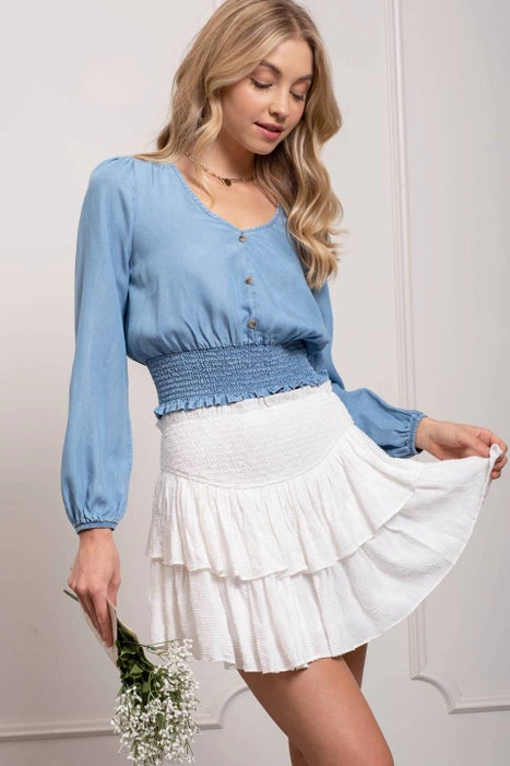 Myas Chambray Crop Top