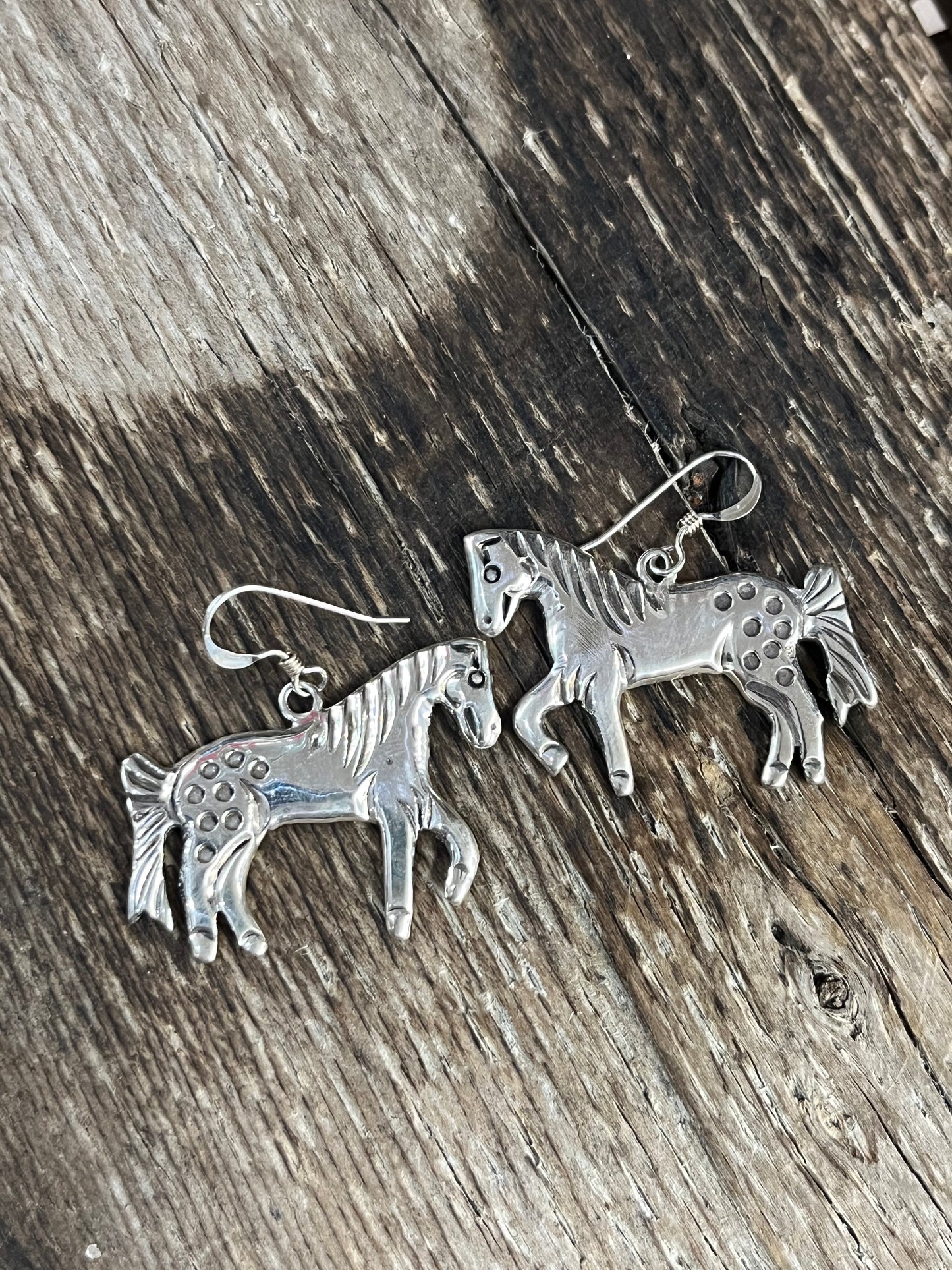Sterling Silver Appaloosa Horse Earrings
